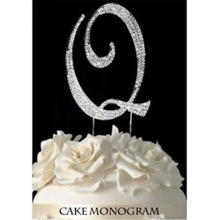 DE YI ENTERPRISE Monogram Cake Toppers Silver Rhinestone Q 33015Q